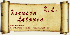 Ksenija Lalović vizit kartica
